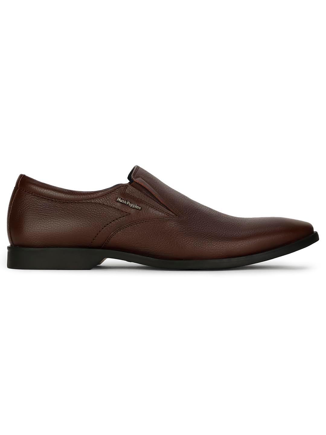Hush Puppies Aaron Slipon E 23 Men's Dark Brown Formal Shoes - 9 UK (8554001)