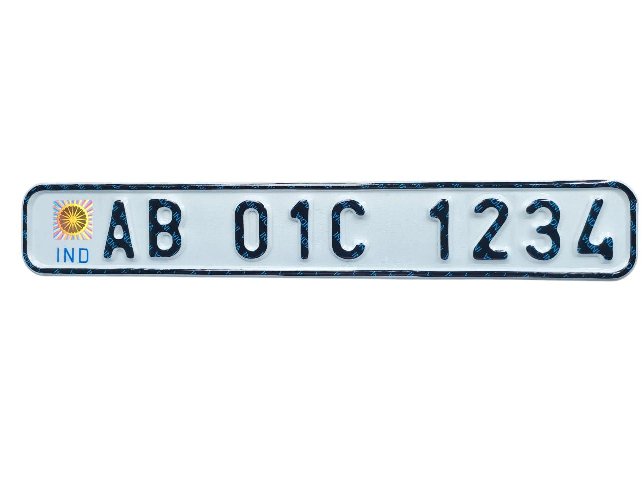 Bike Front Number Plate | Embossed and Reflective Non-HSRP | Universal IND Plate for All Bikes & Scooters | Aluminum Front Plate Only