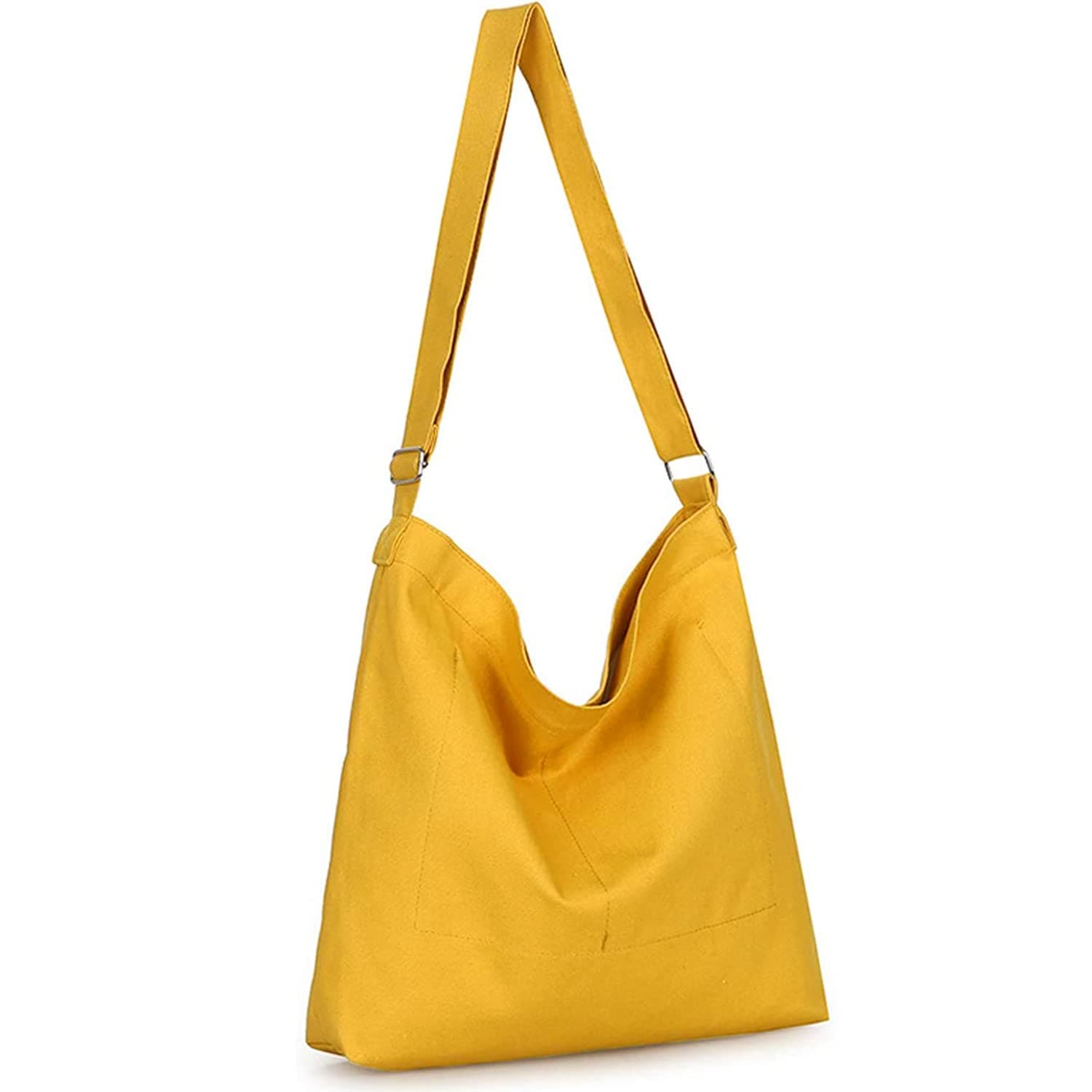 Lify Women's Retro Large Size Canvas Shoulder Bag Hobo Crossbody Handbag Casual Tote - 1 Piece (Yellow)