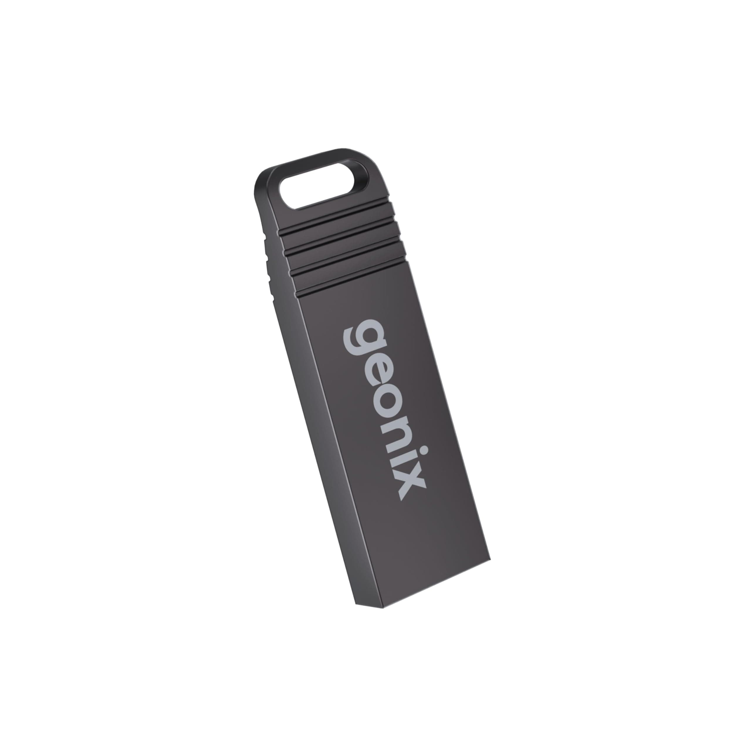 Geonix Pendrive 16GB, Metal USB 2.0 Flash Drive, Ideal for Data Transfer & Storage, 5 Years Warranty (Black)