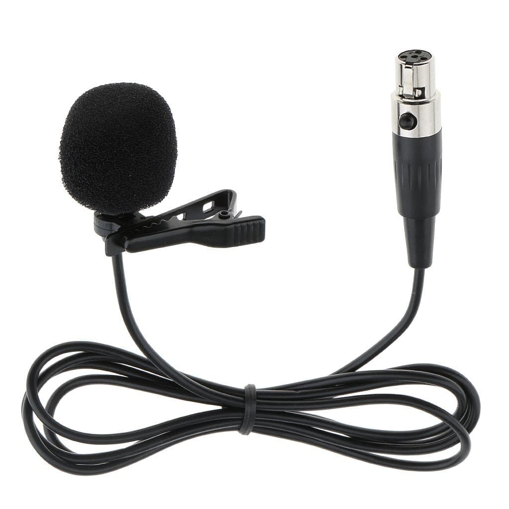 STYLEHEAVEN 2 Pcs Lavalier Lapel Microphone Mic with Clip 4 Pin XLR 1M Revers Clip Style