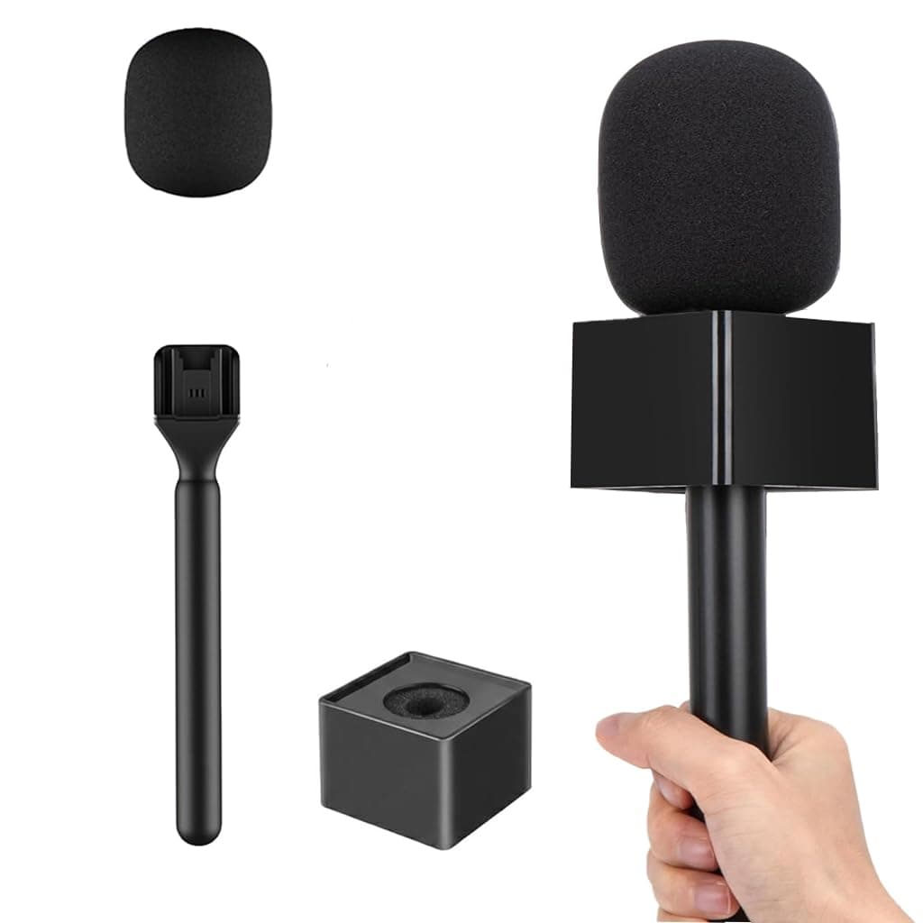 HASTHIP Mic Holder Kit, Cold Shoe Adapter with Handle for News Reporter