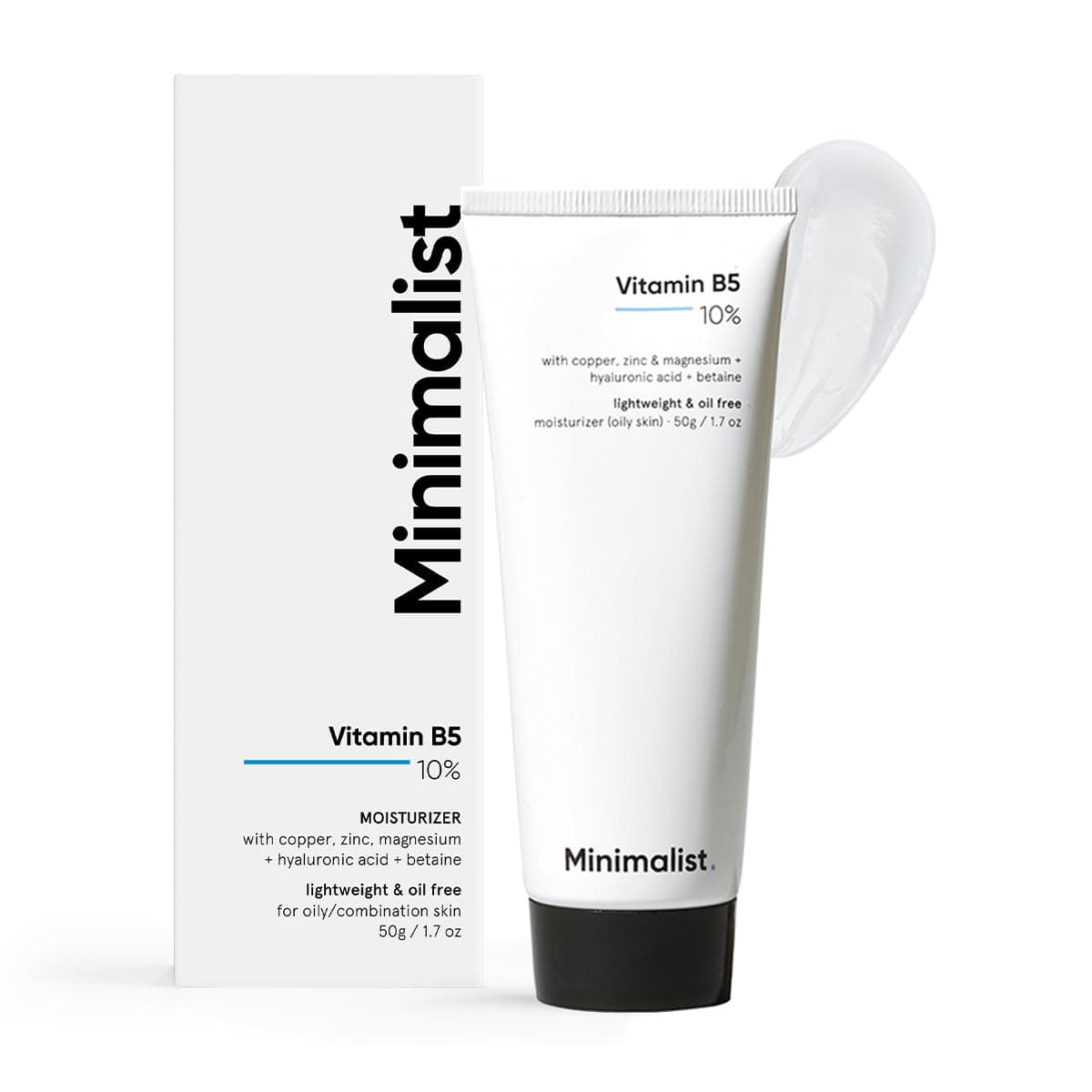 Minimalist Vitamin B5 10% Oil-Free Moisturizer for Face, Lightweight Gel Moisturizer for Oily & Combination Skin, Barrier Repair Face Cream with Glycerine 50gm