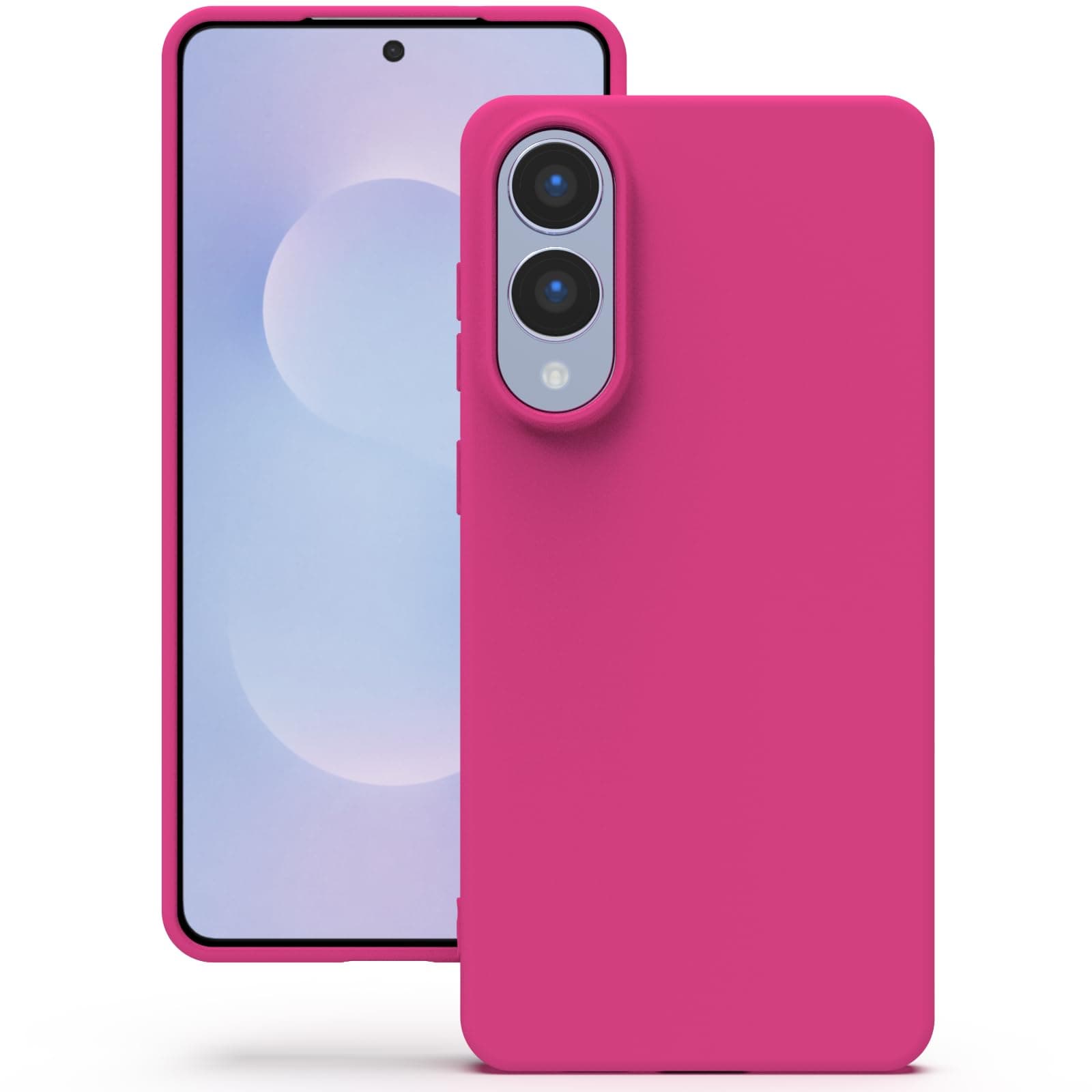 YATWIN Silicone Case for Samsung Galaxy S25 FE 4G, Soft-Touch, Shockproof, DustProof, Antiskid Phone Cover for Samsung Galaxy S25 FE - Magenta