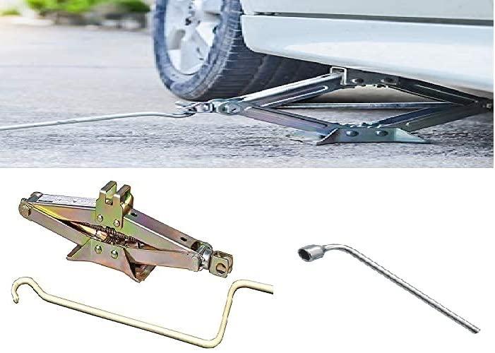 JAGGER JAG177 Heavy Duty Manual Scissor Car Jack for All Car for Vehicle Lift (3 TON with 19MM Spanner [ Golden ])