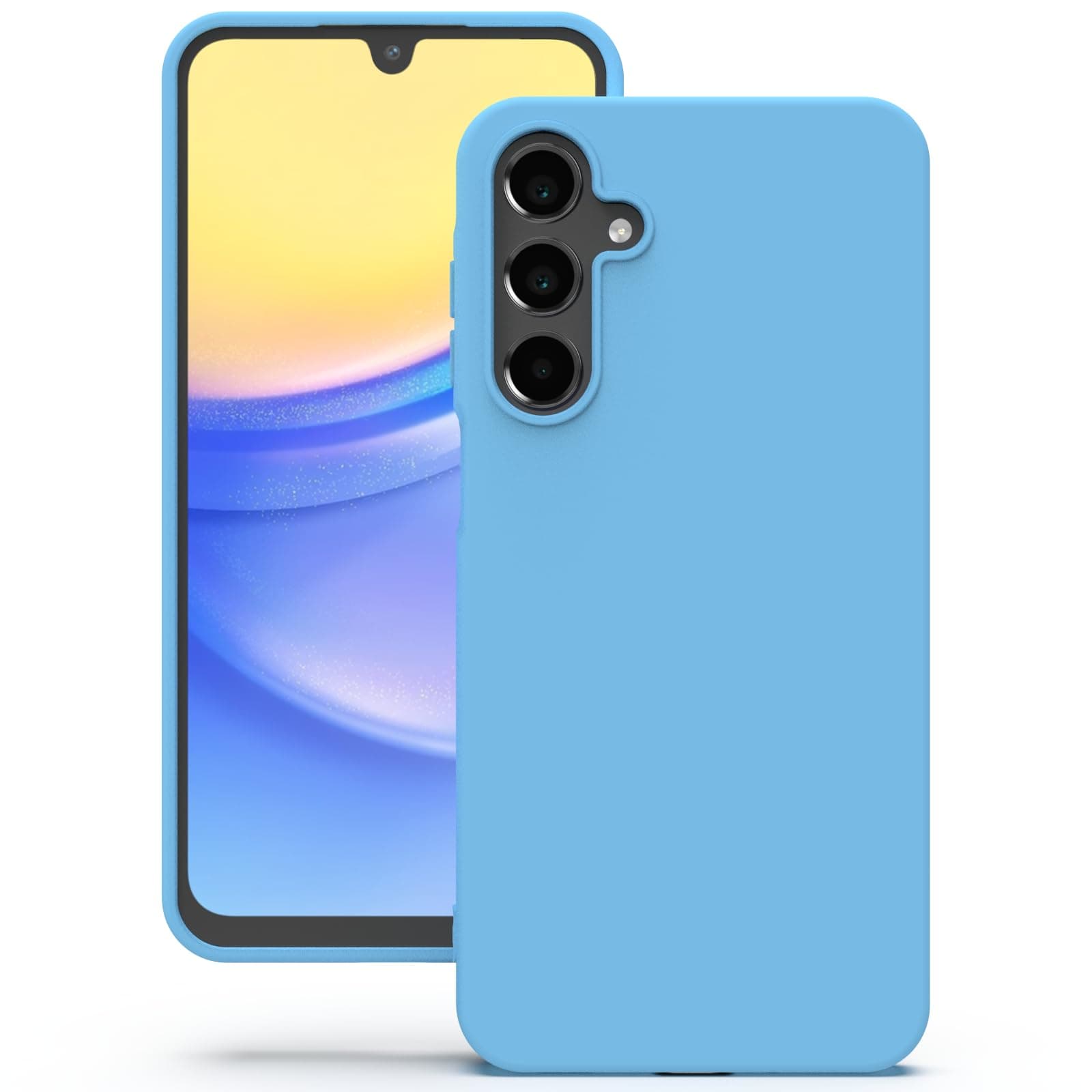 YATWIN Silicone Back Case for Samsung Galaxy A15, Soft-Touch Phone Back Cover for Samsung Galaxy A15 - Sky Blue
