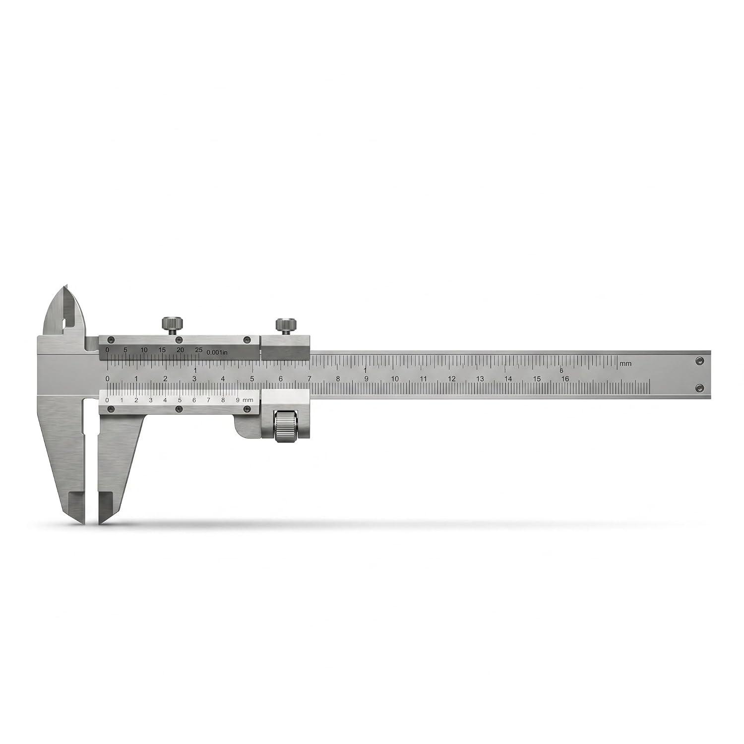 Vernier Caliper 0-150mm | 0.02mm Precision Manual Caliper with Metric & Inch Scale | Stainless Steel Vernier Caliper for ID, OD, Depth & Step Measurement | Engineering, Workshop & DIY Tool