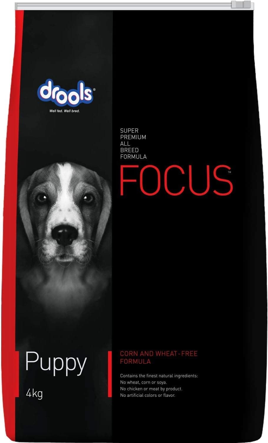 Drools Focus Puppy Super Premium Dry Dog Food 4kg Pack | Chicken Flavour | Growth & Intelligence | Digestive Health | Healthy Skin & Coat | Improves Immunity