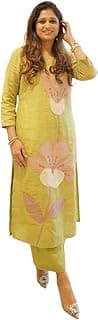 ANNI DESIGNER Kurta Sets for Women Viscose Blend Printed | Kurta Palazzo Set | Straight Kurti Set for Women | Round Neck 3/4 Sleeve Ethnic Outfit | Designer Indian Kurti Top with Palazzo Pants