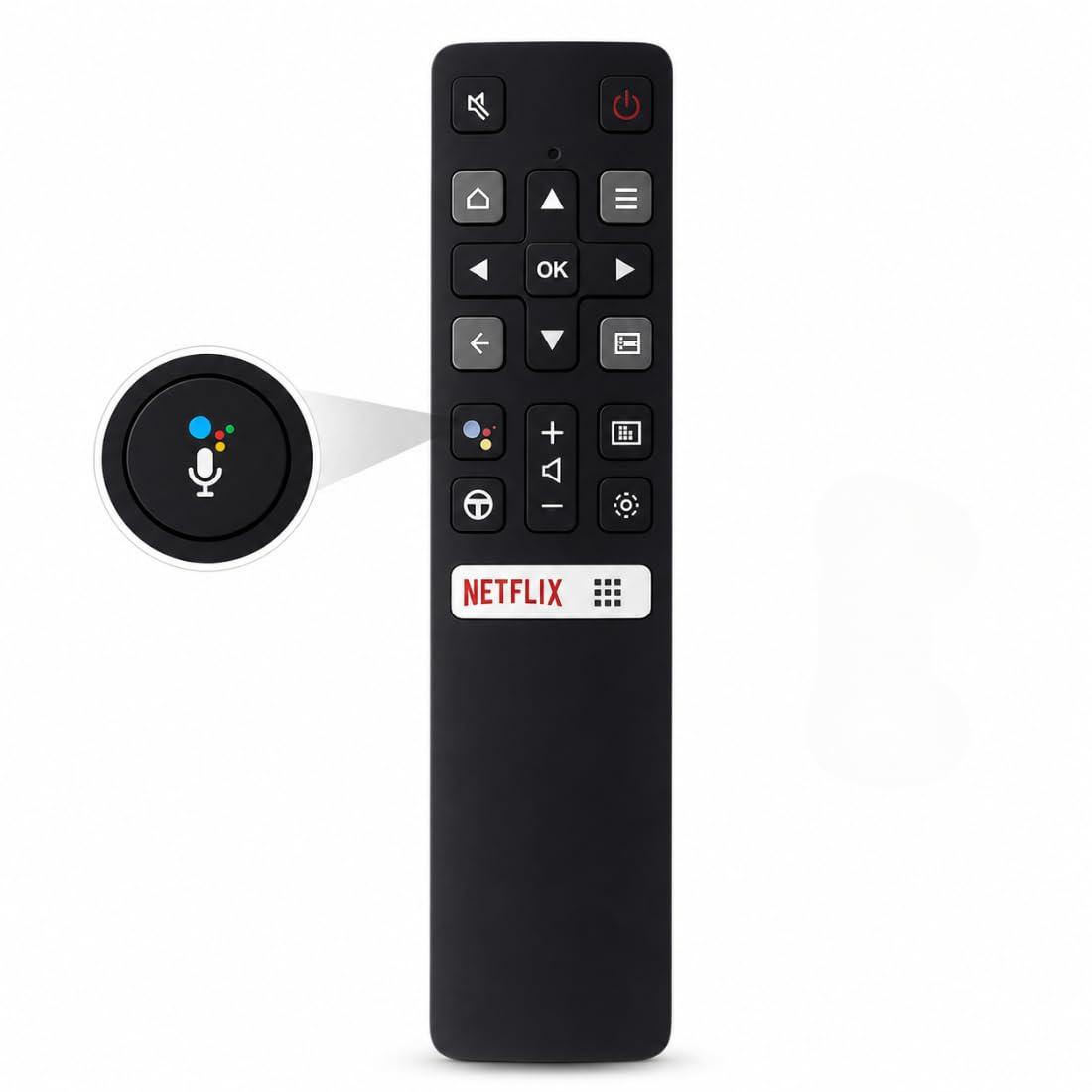 Supreme E-commerce Replacement Remote Suitable for TCL Smart TVs – Supports Netflix | Bluetooth Voice Command | Verify Compatibility Before Purchase Model 802v