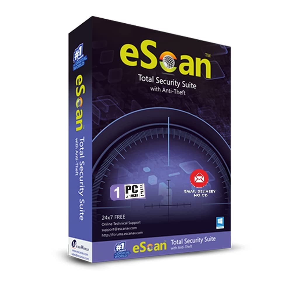 Antivirus Escan Total Security Suite With Cloud Security 2022 | 1 User 1 Year (Email Delivery No CD)