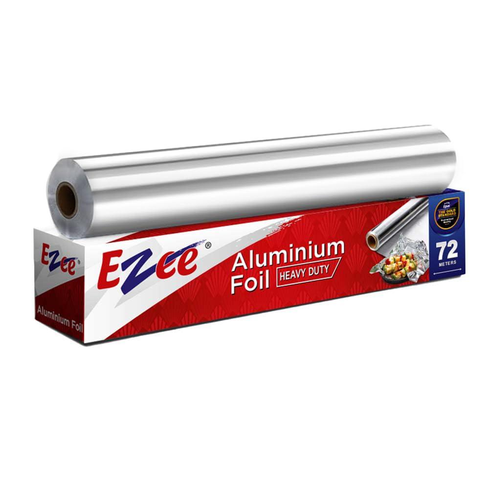 Ezee Silver Aluminium Foil 72 Meters 14 Microns | Parchment & Wrapping Paper | Perfect for Cooking, Baking, Packing and Serving Foods
