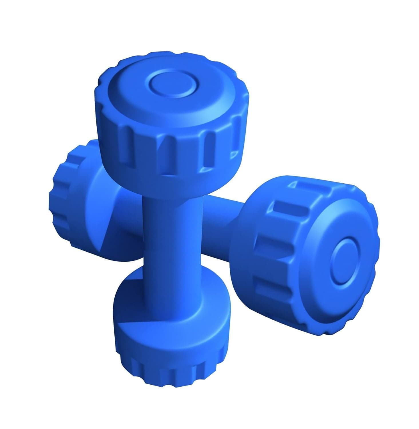 Amazon Brand - Symactive PVC Shell Round Dumbbells | for Home Gym | Unisex | Set of 2 | 1 Kg Each | Blue