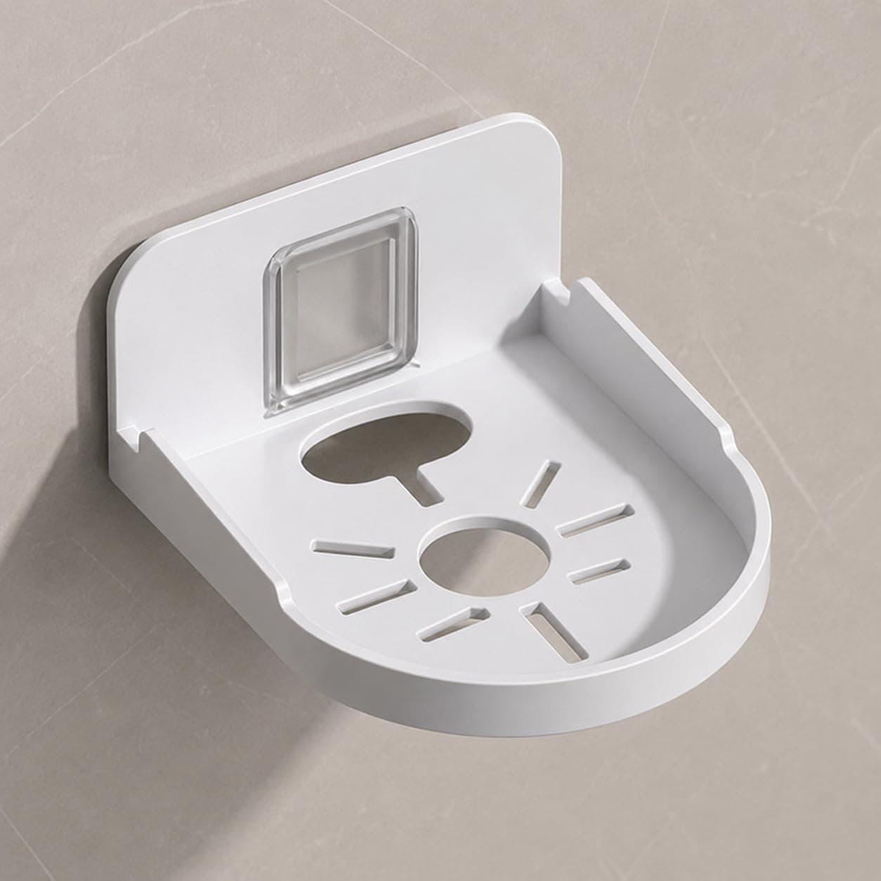 CCTV Camera Holder Wall Stand Without Drilling White No Drill Wall Shelves Self Adhesive Wall Shelf CCTV Camera Stand Wall Mount for Security Camera Mount Cameras Projector Wall Mount 12x9.5x3.5cm