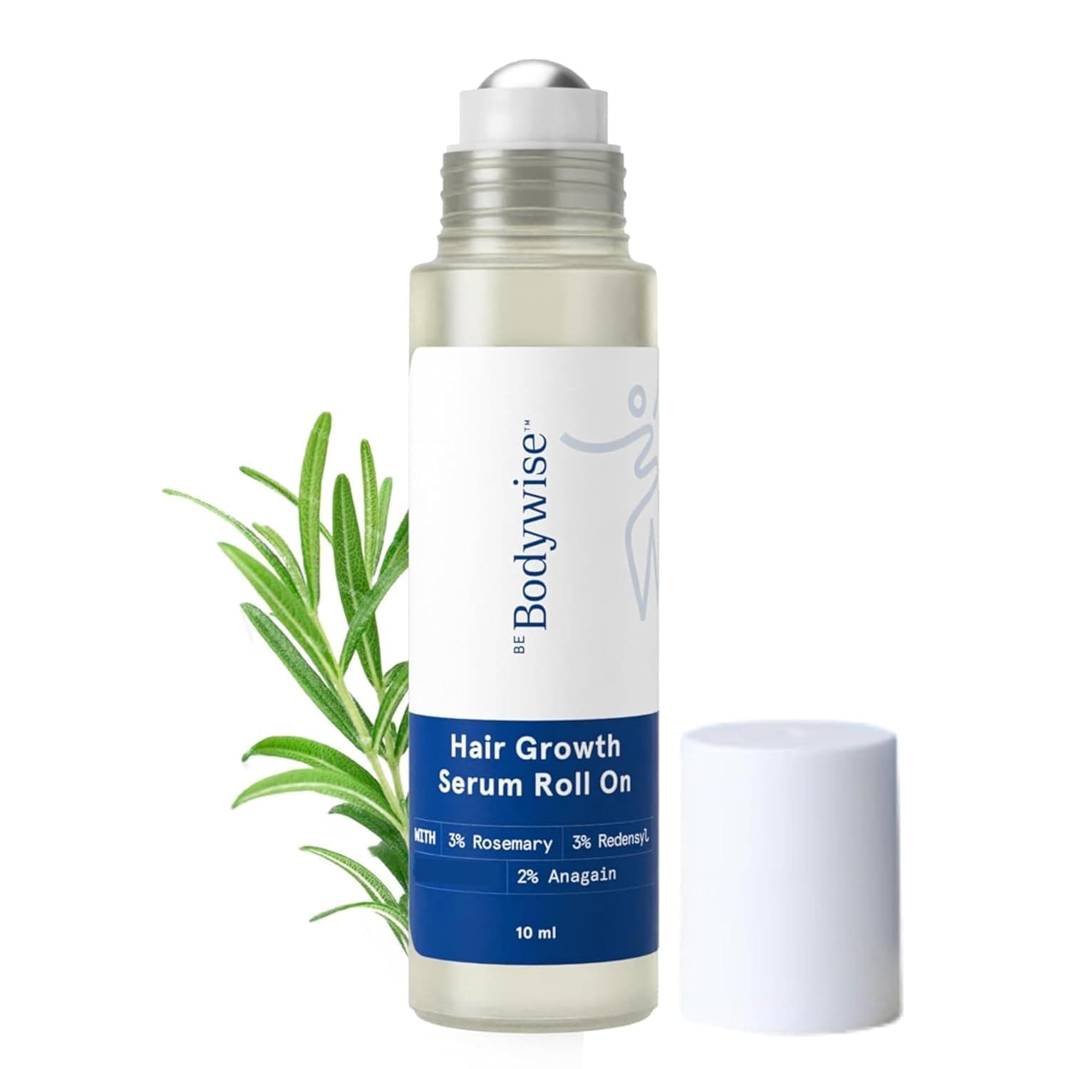 Be Bodywise 3% Rosemary Hair Growth Serum (Roll On) 10ml | 3% Redensyl, & 2% Anagain | Thicker & Stronger Hair Growth |For All Hair Types