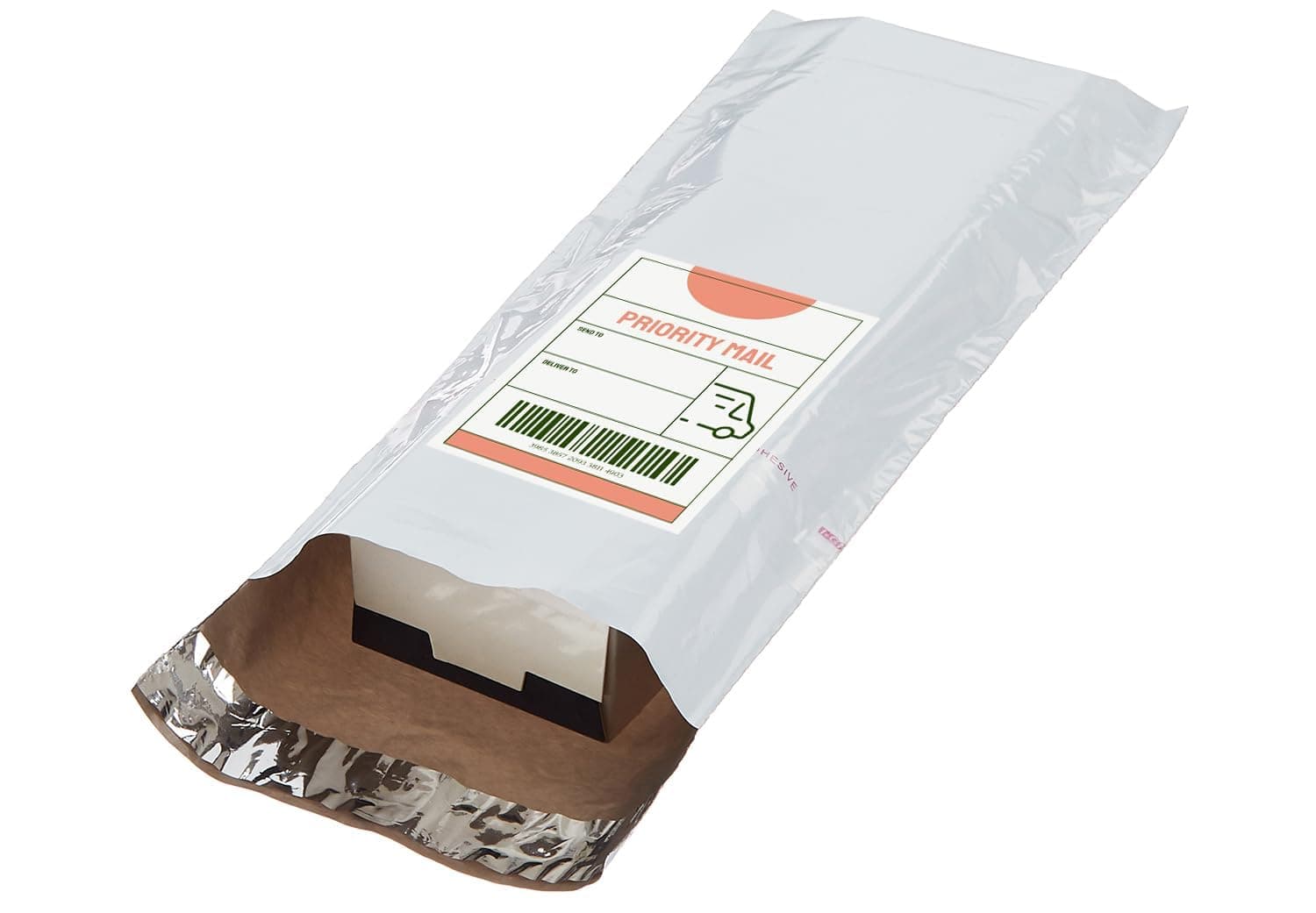 Securement Tamper Proof Plastic Courier Packing Bag with Pod - 50 Microns Ecommerce Packaging, Envelopes, Pouches & Covers, 4.5x10 Inch, White and Black, Pack of 50 Pcs