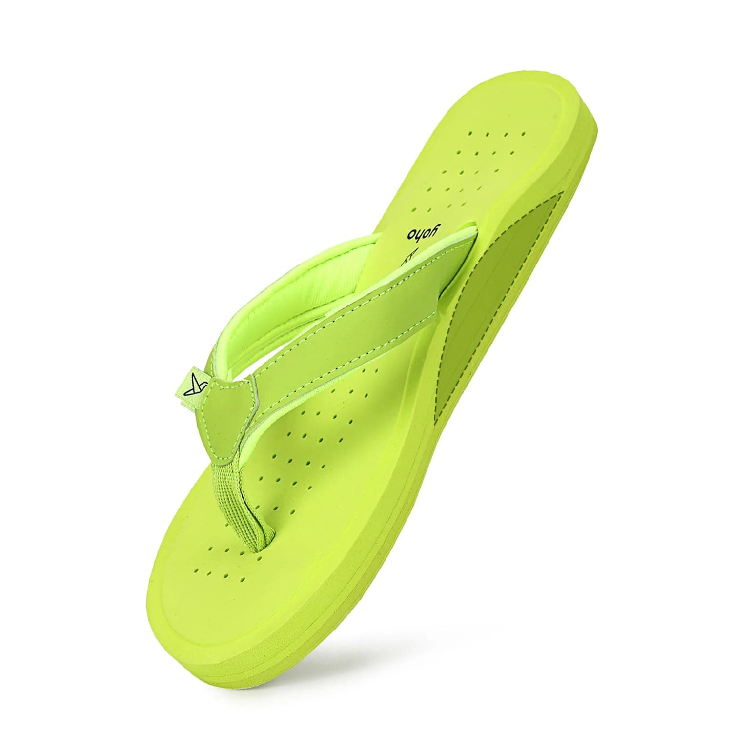 YOHO ArchFlex orthopedic slippers for women | Arch support for pain relief | Soft, Anti-Skid, lightweight | comfortable padded straps flip flops for Everyday | Lemon Green - UK 5