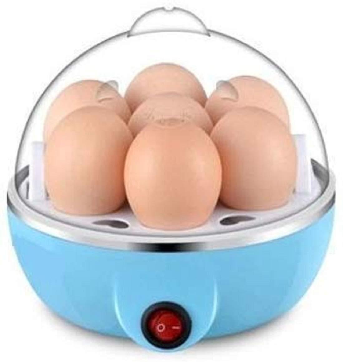 TREAT ZONE Egg Boiler 7 Egg Capacity Automatic Shut Off Plastic Body Stainless Steel Plate Egg Cooker Steamer Poacher Frying Appliance