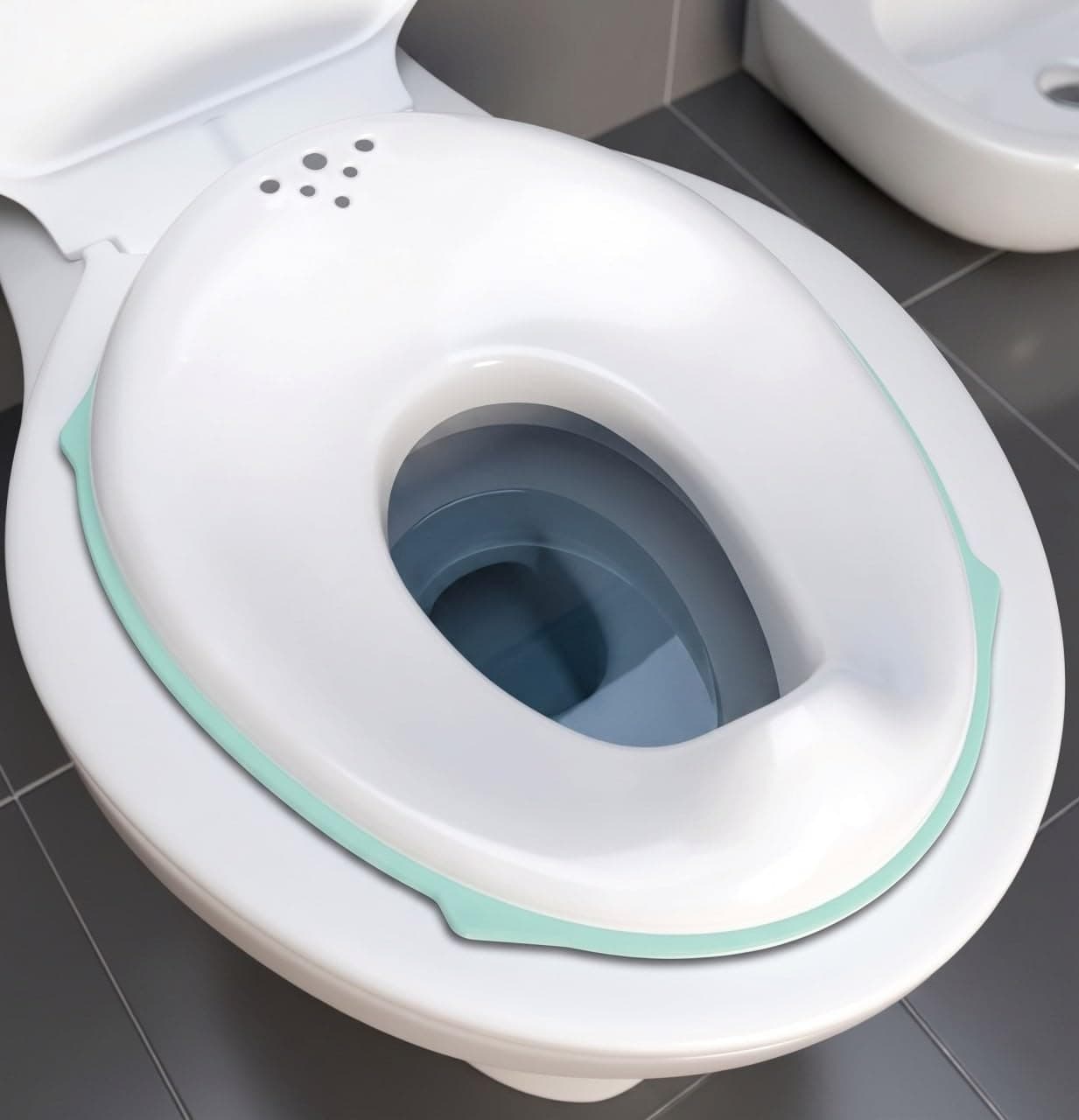 Novo Baby Portable Baby Unisex Potty Training Toilet Seat with Non-Slip Base, Splash Guard, and Storage Hook - Ideal for 0-6 Year Child, Fits Round & Oval Toilets, Toddler Travel-Friendly New born