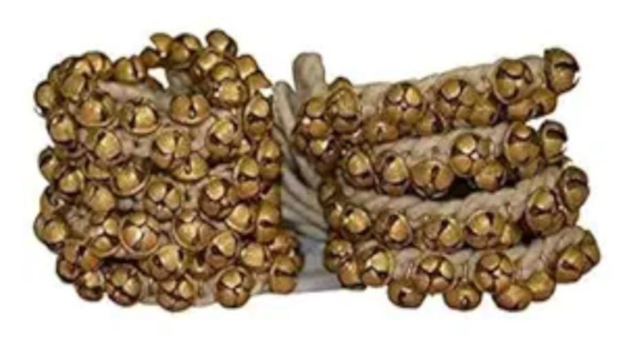 UAPAN Ghungroo 75+75 White Cotton String (16 no, 2.2 cm) – Premium Ensemble for Classical Indian Dance
