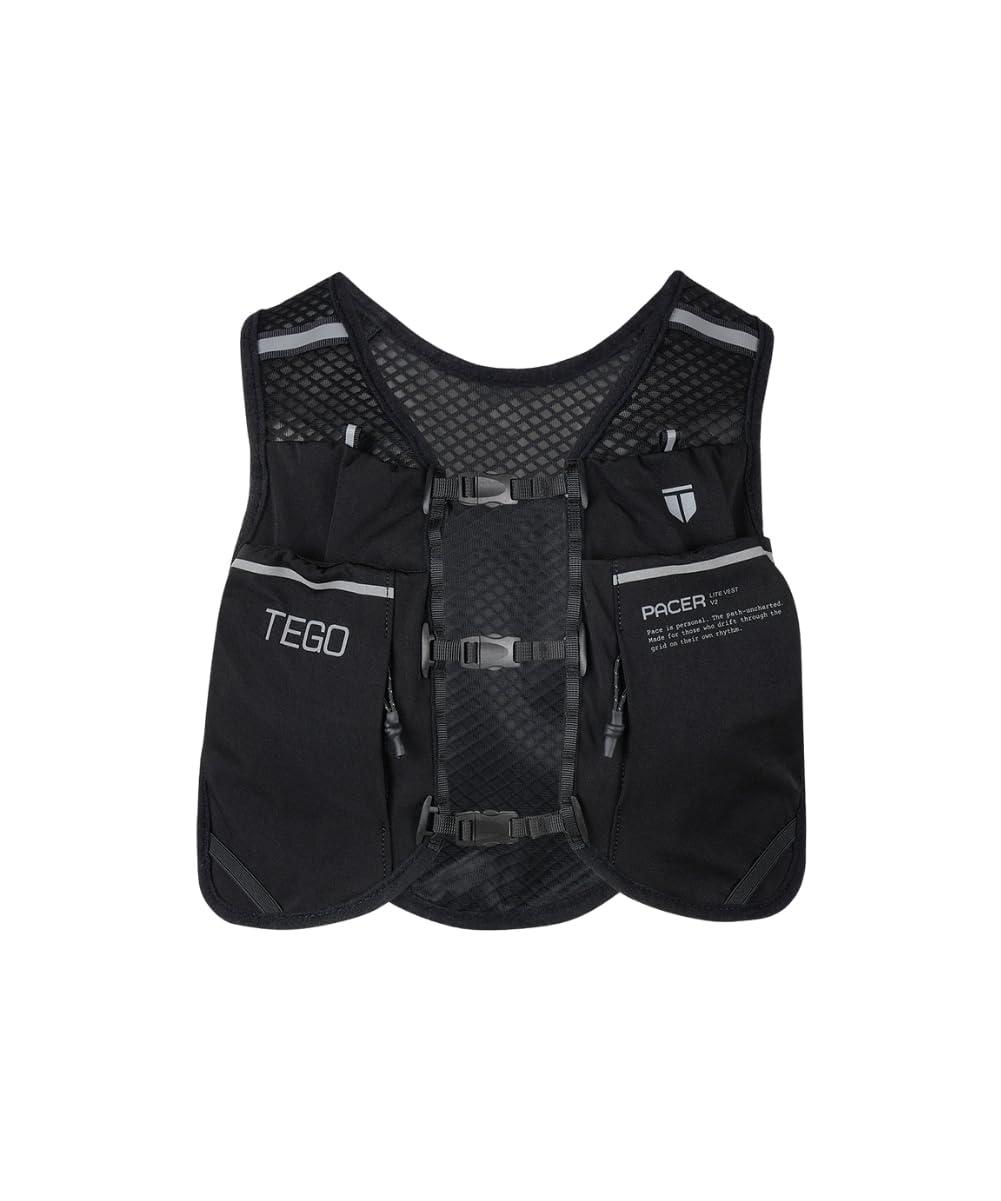 TEGO Pacer Lite Running Hydration Vest | Lightweight Minimalist Running Vest | Compatible with 200 ml / 250 ml / 500 ml Soft Flasks | Reflective | for Running & Training