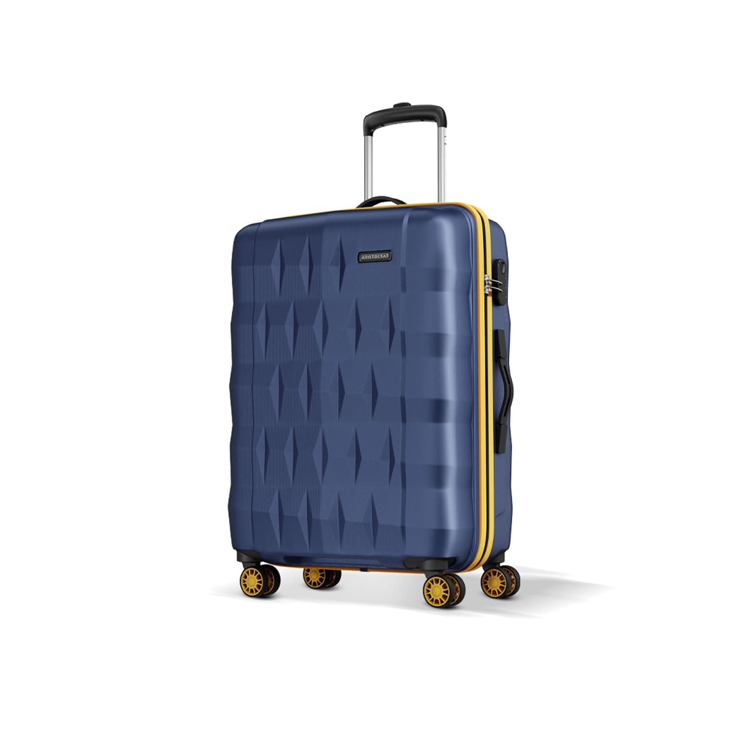 Aristocrat Comet Medium Polycarbonate Hard Case 8-Wheel Trolley Bag, Blue