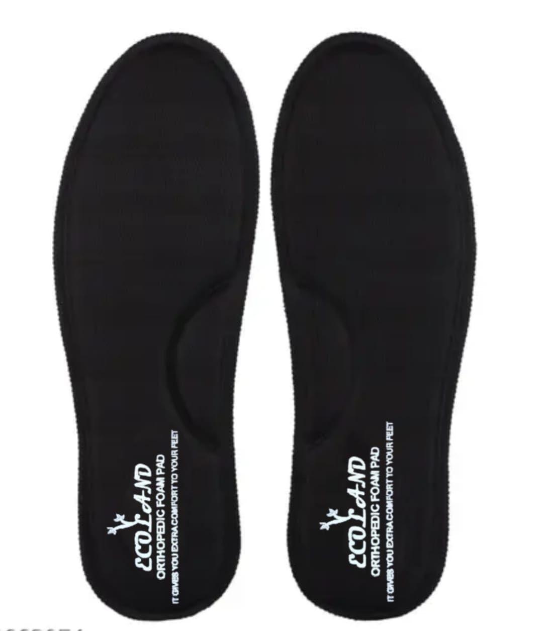Memory Foam Shoe Insoles Comfortable Insoles Supports Heel & Arch Absorbs Foot Sweat & Moisture Ultra Soft Cushioned Lightweight Durable Washable Pads FOR MEN'S SHOES INSOLE (PACK OF 1 PAIR) (Black, 9)