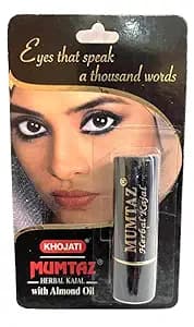 Premium Natural Eye Kajal, Long lasting herbal kajal waterproof and Smudgeproof, Delux Herbal and natural Smudge Proof kajal With Almond Oil