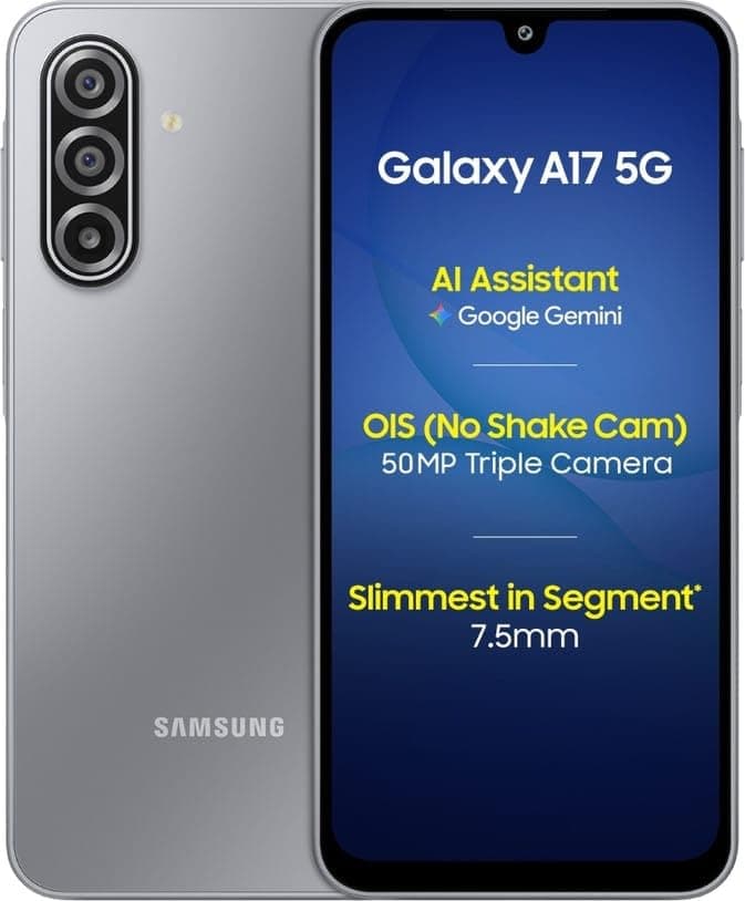 Samsung Galaxy A17 5G (Gray, 8GB RAM, 128GB Storage) | 50 MP No Shake Camera | Gemini Live | Circle to Search | Super AMOLED | Corning Gorilla Glass Victus | 7.5mm Sleek | AI