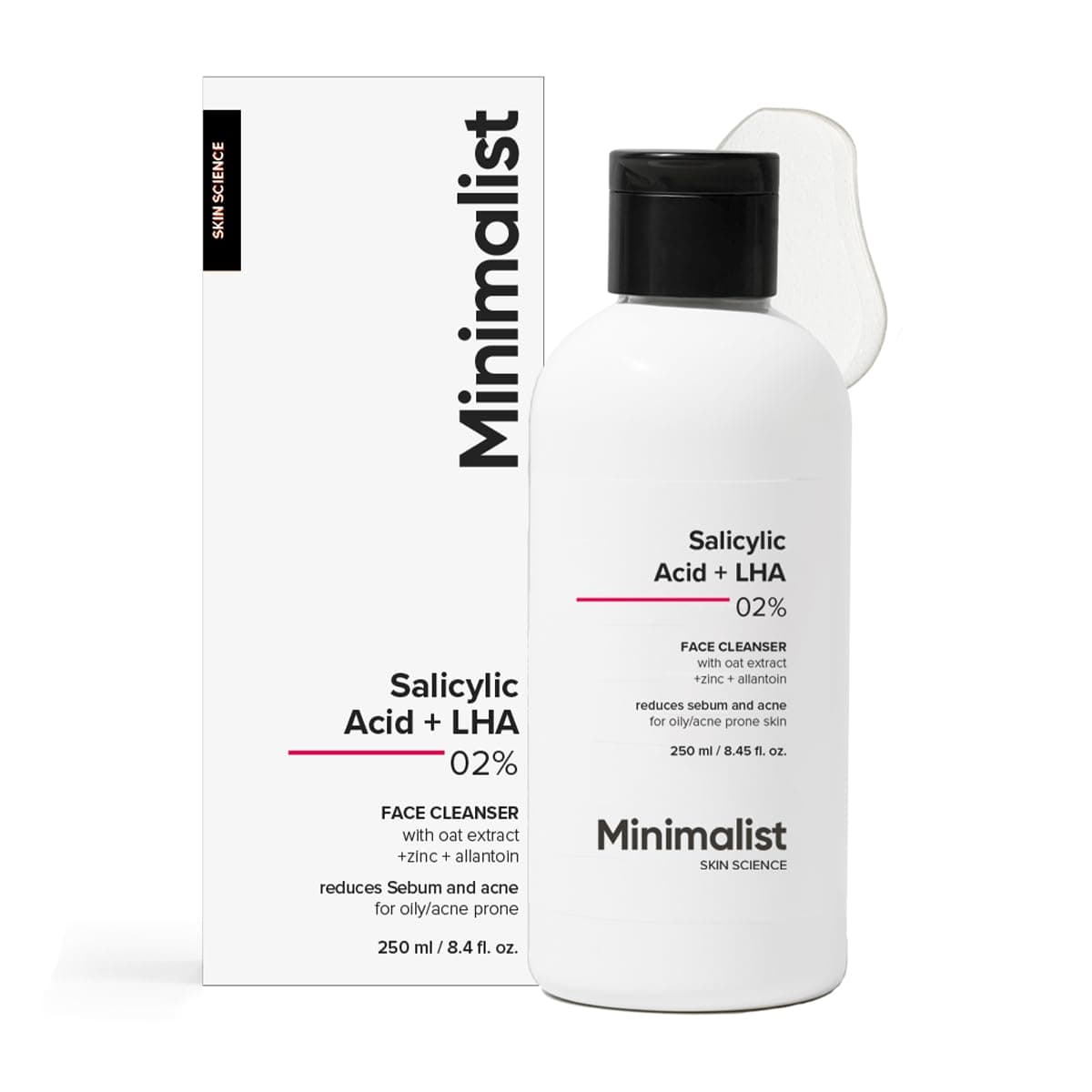 Minimalist Anti-Acne Salicylic Acid 2% Face Wash For Oily & Acne Prone Skin | With LHA for Pore Cleansing, Oil Control & Sebum Regulation | Sulfate-Free Formula for Gentle Exfoliation | Cleanser for Women & Men | 250 ml