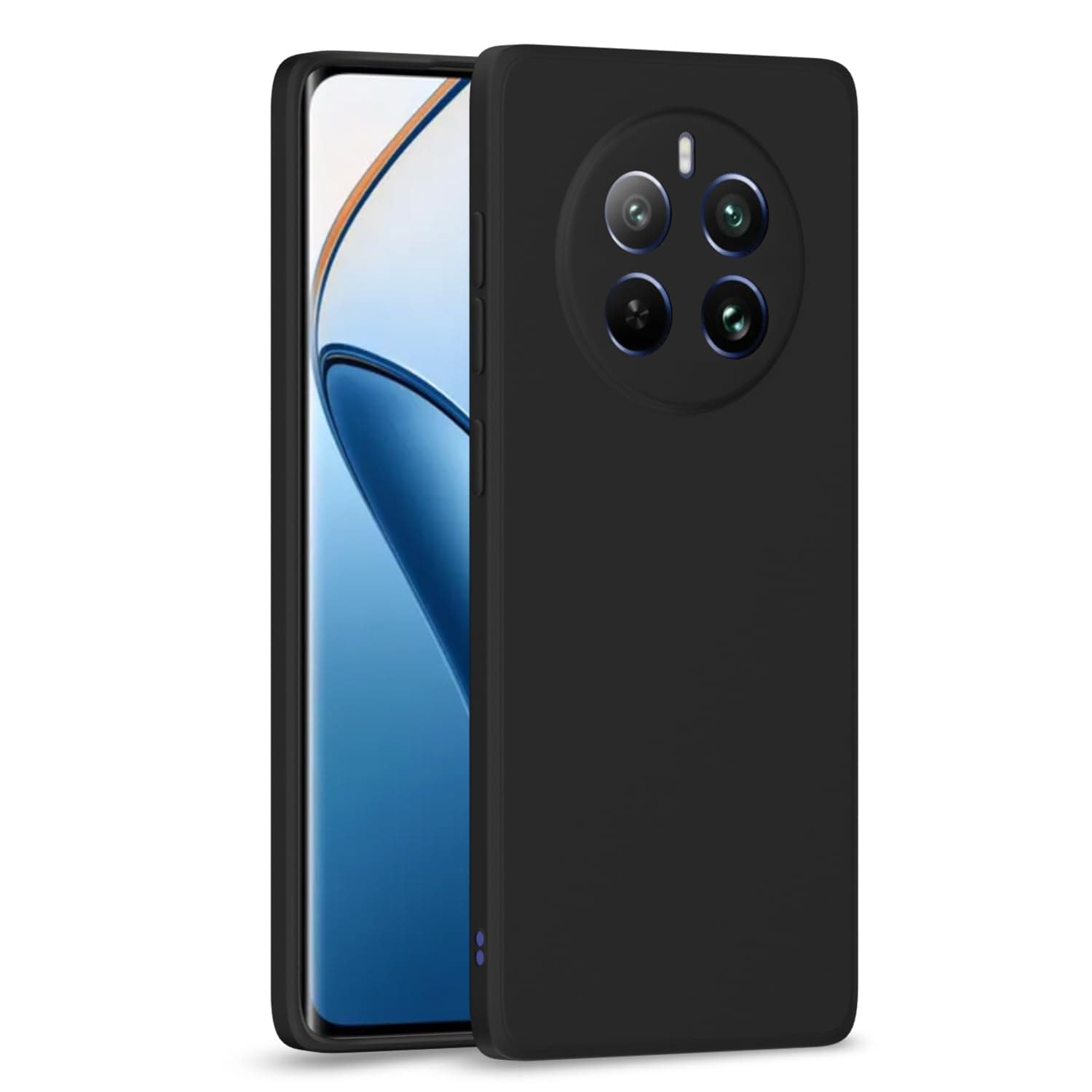 Pikkme Back Cover for Realme 12 Pro 5G/Realme 12 Pro Plus 5G | Slim Soft Matte Silicone Cover with Camera Protection & Shockproof Bumper Case (Black)