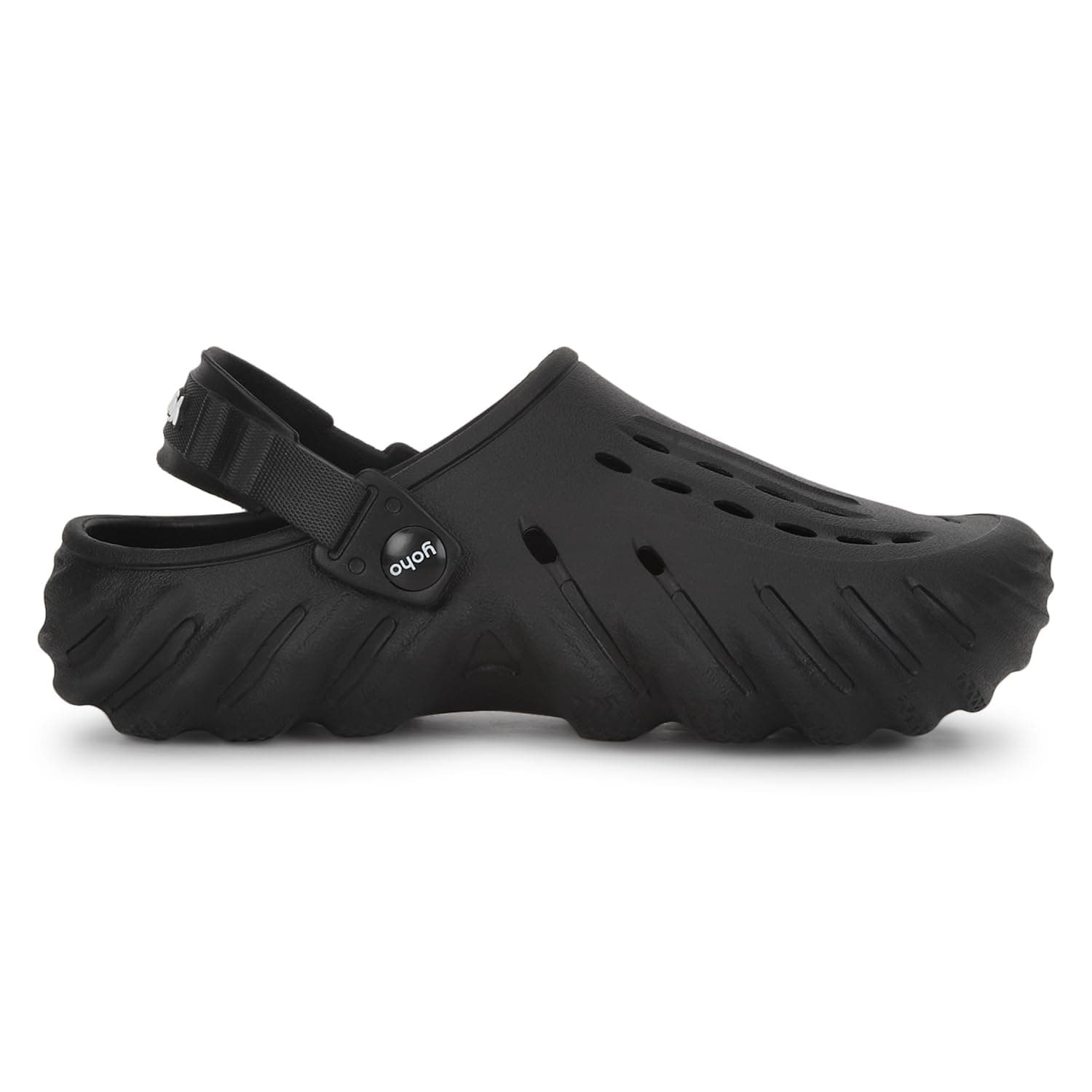 YOHO Wavy Clogs for Men | Waterproof Monsoon Footwear & Rainy Shoes | Lightweight Comfortable Casual Sandals | Classic Black - UK 9