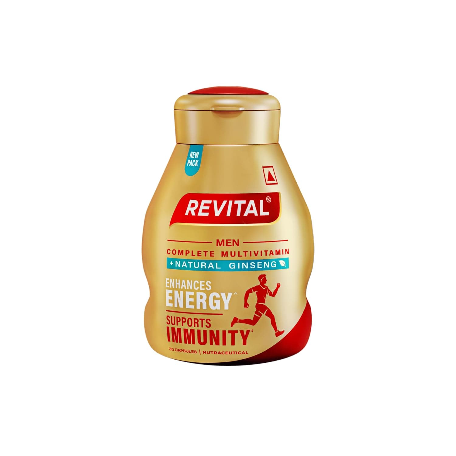 Revital for Men with Multivitamins, Calcium, Zinc & Natural Ginseng for Daily Immunity Strong Bones, and Enhances Energy Level - 30 Capsules