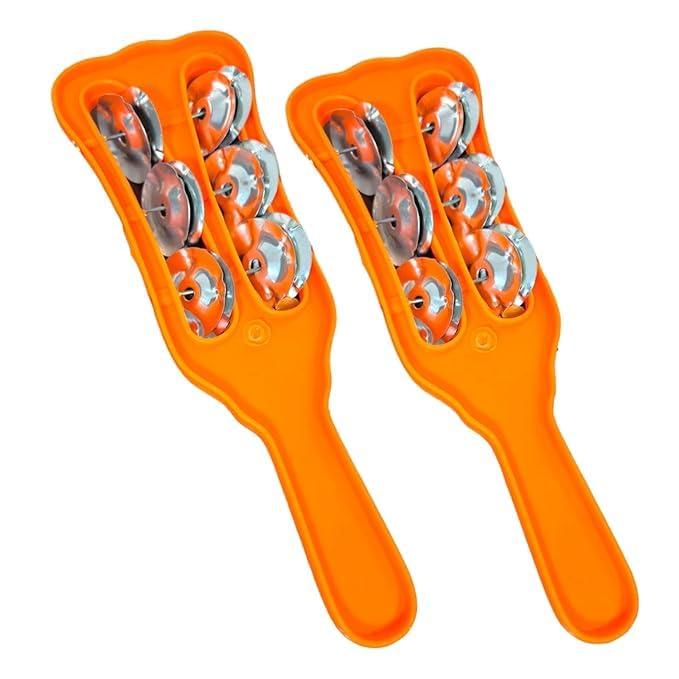 Aarnik Collections Plastic Manjira Music Instrument, Multicolour, Pack of 2