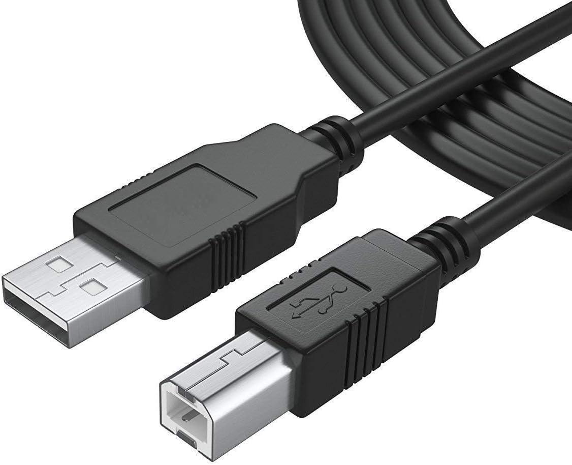 NISHTECH Printer Cable 1.5 Meter, Square USB A to USB B Cable for Printer/Scanner Epson, HP, Canon, Brother, Ethernet Print Smoothly Connect to Computer/Laptop/Pc - USB 2.0 Type B (Black)