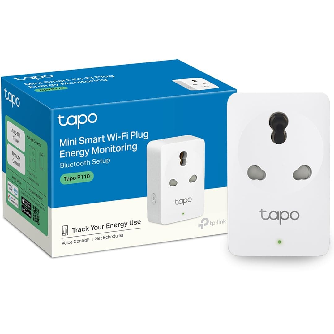 Tapo P110 16A Wi-Fi Smart Plug with Energy Monitoring, Suitable for High-Power Appliances & Microwave Ovens, Remote Control, Timer & Schedule, Works with Alexa, Google Assistant, Apple Home