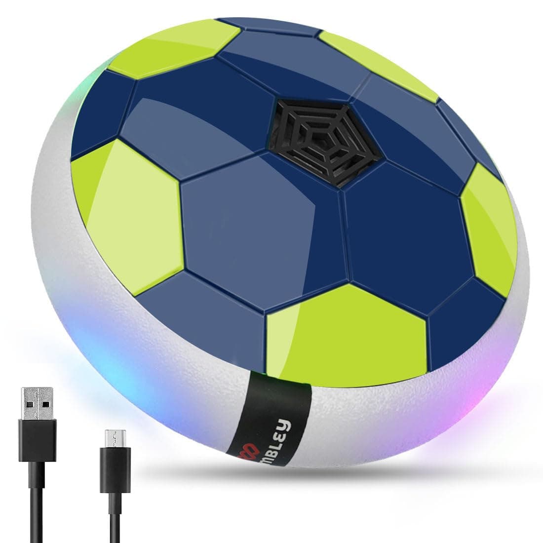 Wembley Rechargeable Hover Football for Kids | Indoor Floating Air Football Soccer Ball Game | Hover Ball Indoor Sports Toy for Boys & Girls 2-14 Years | Birthday Gift - Blue