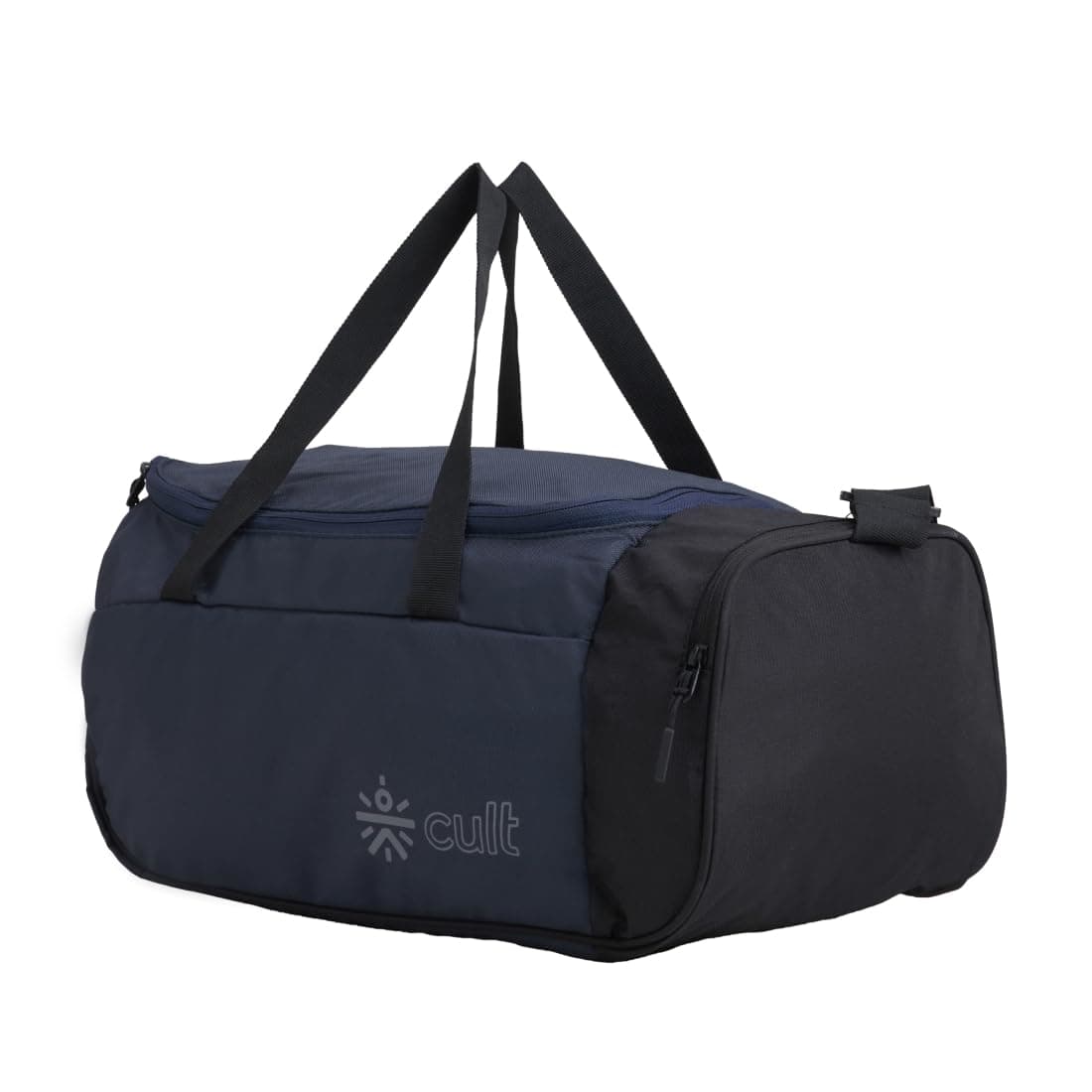 Cult 25 Litre Gym/Duffle Bag for Men & Women – Water-Resistant Sports & Travel Bag with Spacious Main Compartment, Side Mesh Pocket, Durable Zippers & Adjustable Shoulder Strap – Black Navy