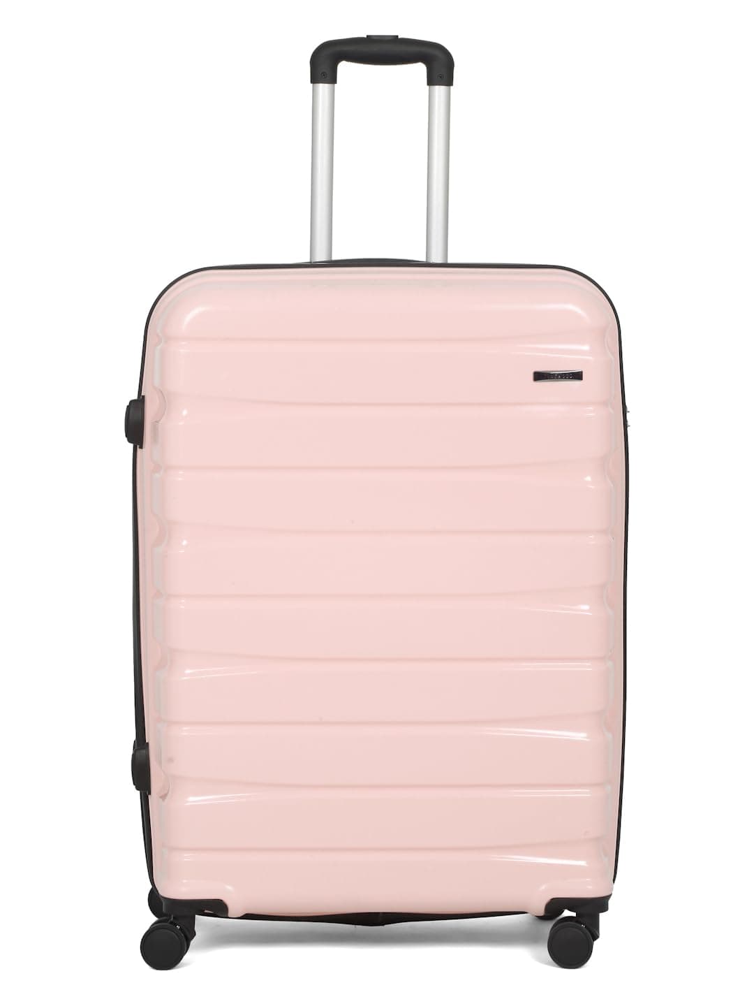 Teakwood Large Check in Size 8 Wheels Trolley Bag, Hard Cabin with Zipper Closure, Adjustable Push Button & Cross Side Strap, TSA Lock System 360 Degree (Large Check in Size, Rose)