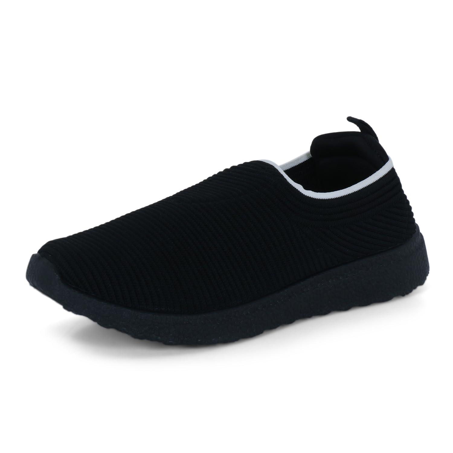 DOCTOR EXTRA SOFT Women Lightweight Memory Foam Shoes | Walking,Gym,Training,Running,Casual,Sports,Athletics| Stylish,Flexible,Comfortable| Slip-On,Loafers,Lace-Up,Sneaker D-1004, Black, 10 UK