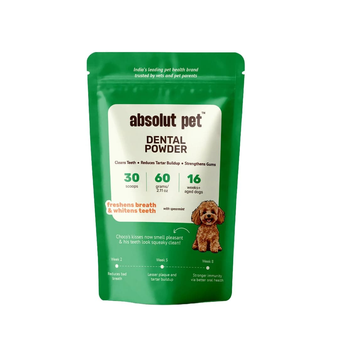 Absolut Pet Dental Powder for Dogs, Plaque, Tartar & Breath | 30 Servings