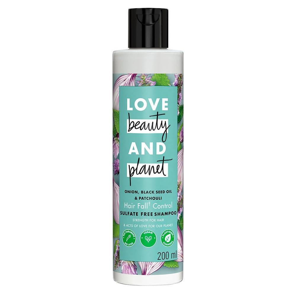 Love Beauty & Planet Onion, Black Seed & Patchouli Hairfall Control Natural Shampoo|No Sulfates,No Paraben|200ml