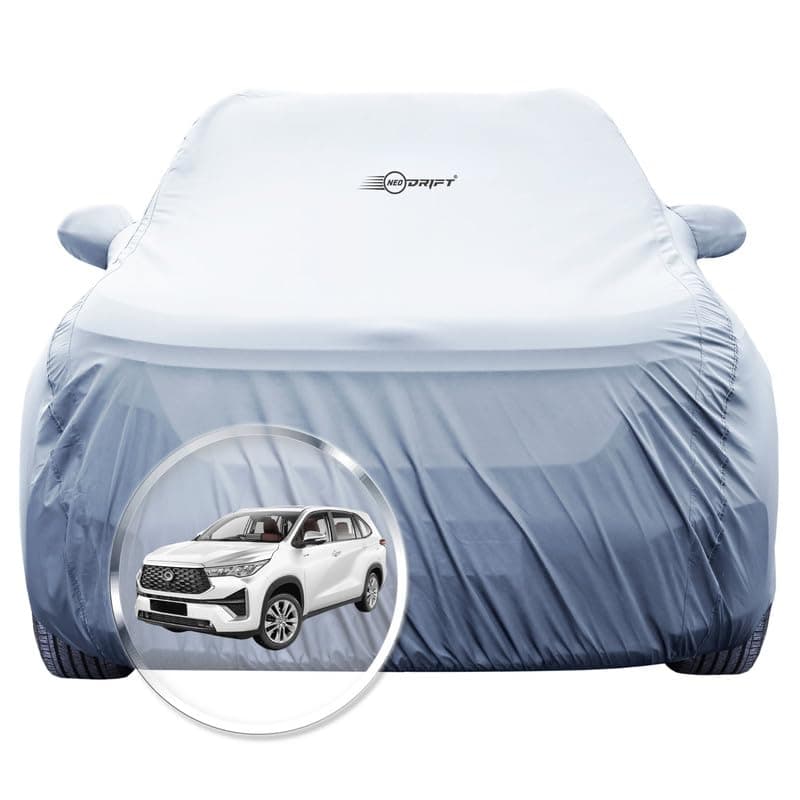 NEODRIFT 'SilverTech' Car Cover for Toyota Innova Hycross (100% Water-Resistant, All Weather Protection, Tailored Fit, Precision-Fit & Breathable Fabric) (Colour: Silver)