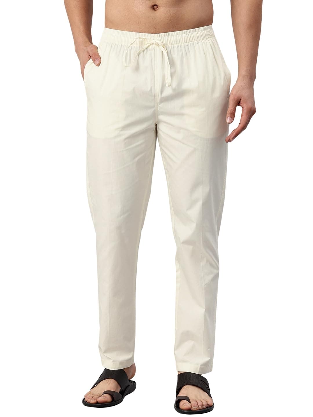 Majestic Man Pure Cotton Regular Fit Pyjama Bottom (XXXX-Large, Cream)
