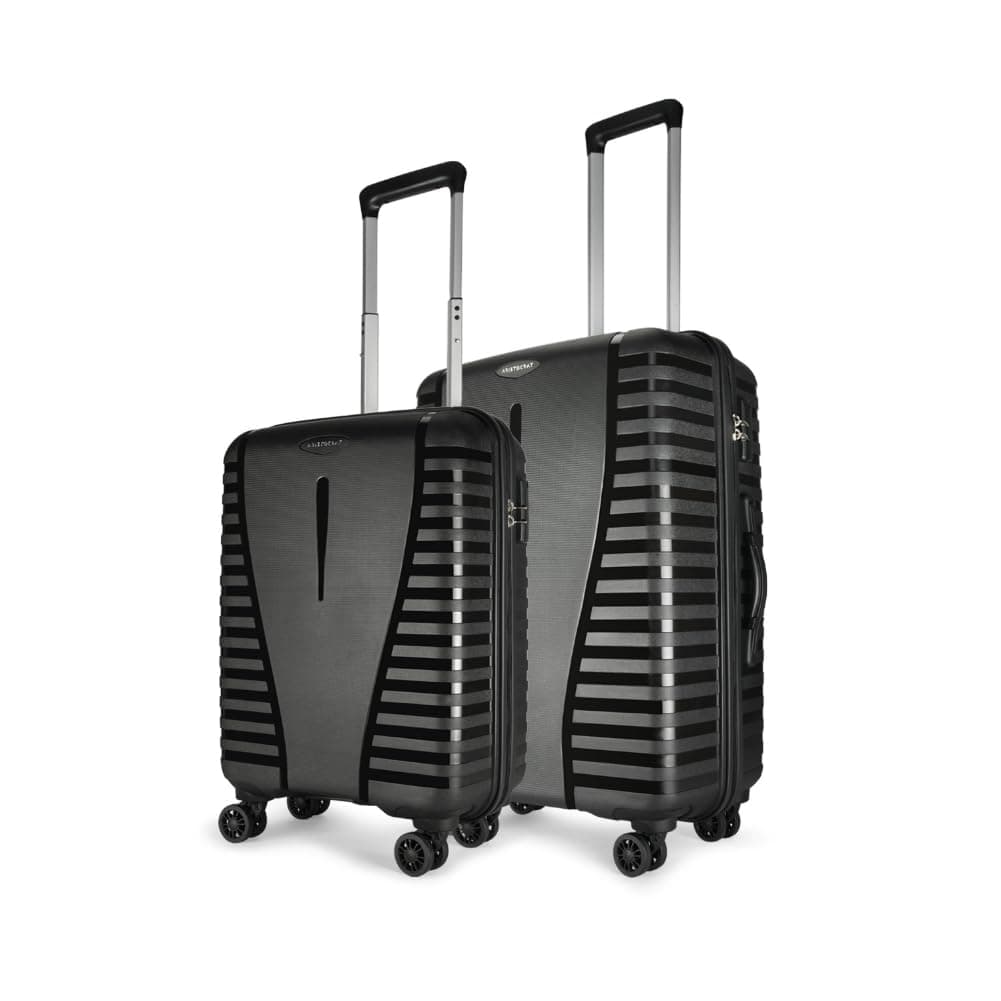 Aristocrat Airpro Set of 2 (Cabin+Medium) Trolley Bags, Jet Black
