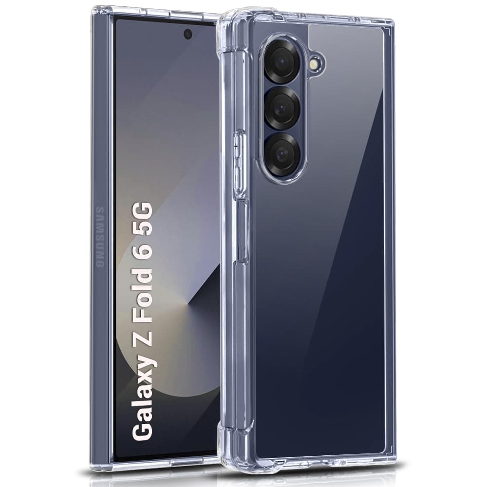 TheGiftKart Crystal Clear Back Cover Case for Samsung Galaxy Z Fold 6 5G | Shock Proof 360° Protection | Hard Clear Back Cover Case for Samsung Galaxy Z Fold 6 5G (PC & TPU, Transparent Bumper)