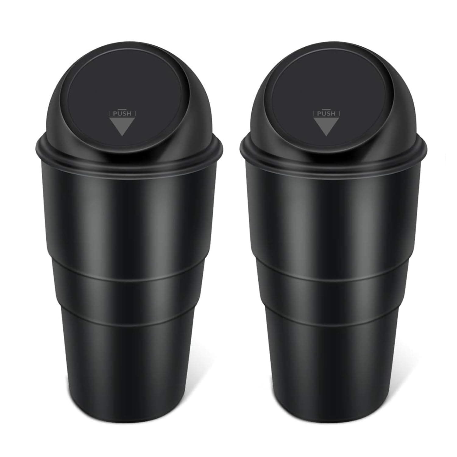 Oblivion Car Dustbin 2 Pc – Waste Management Bin for Car, Office, Home & Vehicle – Car Accessories, Portable Garbage Organizer with Lid, Small Trash Box for Table, Desk, Kitchen & Travel (Black)