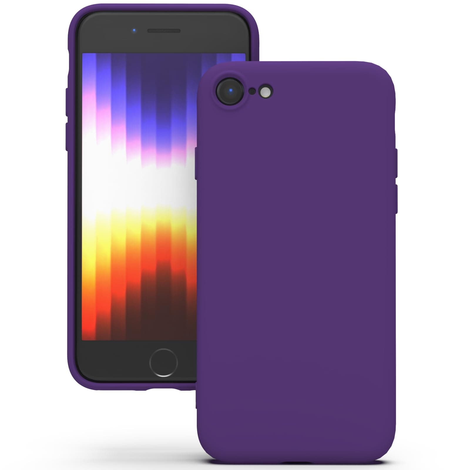 YATWIN Silicone Back Case for iPhone SE 2020/2022, iPhone 7/8, Soft-Touch Phone Back Cover for Apple iPhone SE 2nd 3rd Generation - Purple