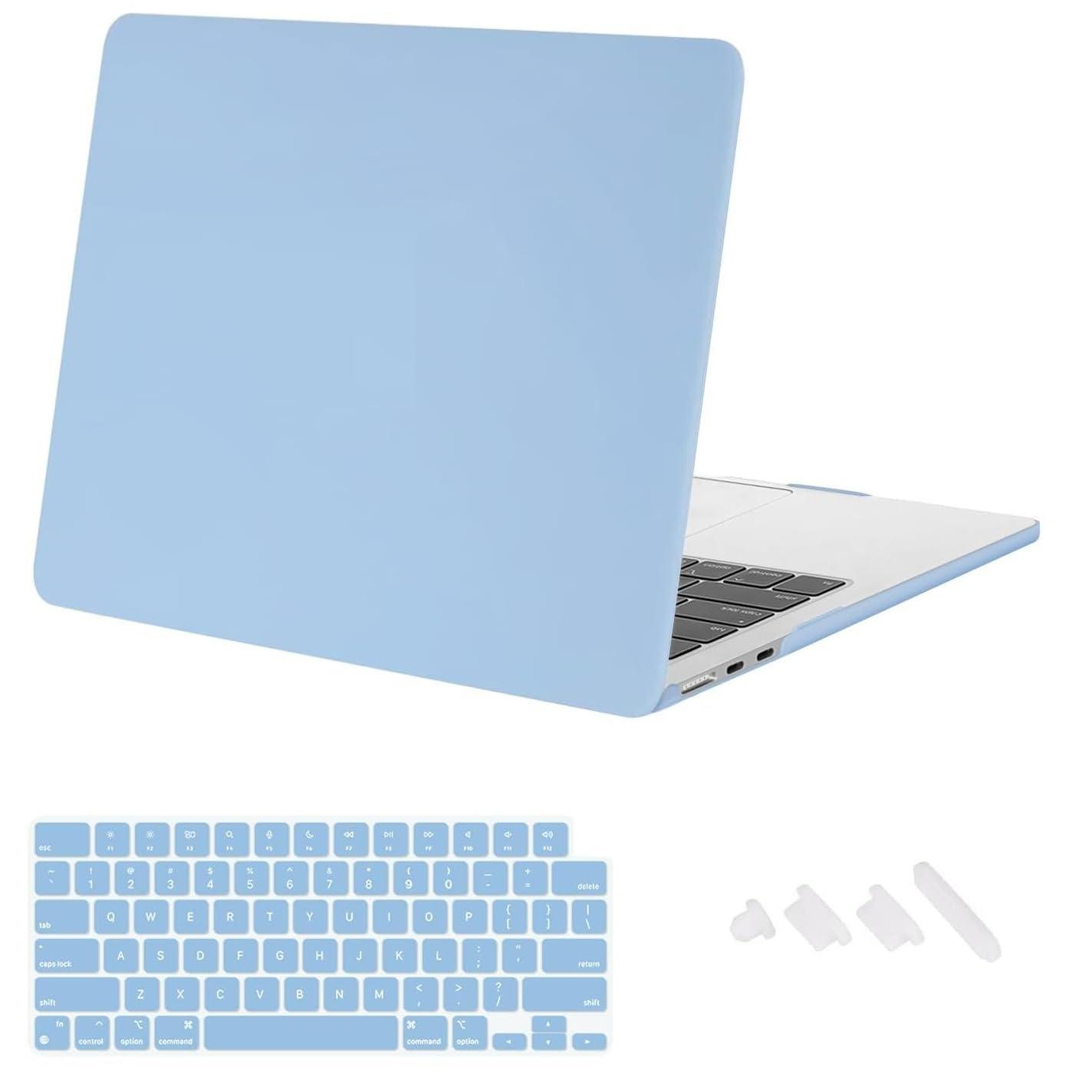 Midkart Case Compatible with MacBook Air 13.6 inch M5 M4 M3 M2 Release 2026-2022 A3449 A3240 A3113 A2681 Touch ID Hard Shell Cover Keyguard Dust Plugs for MacBook Air 13 inch Case, Airy Blue