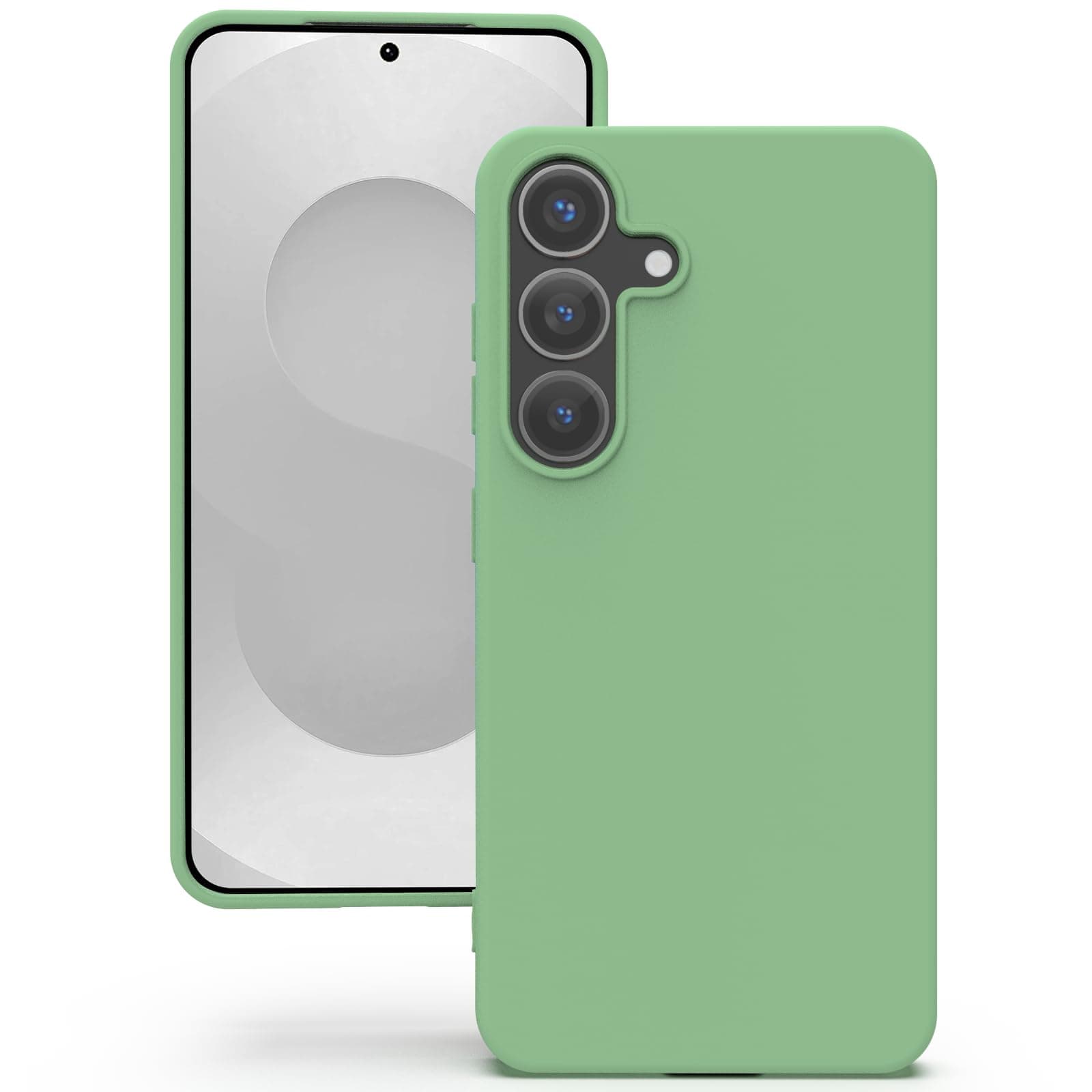 YATWIN Silicone Back Case for Samsung Galaxy S25 Plus, Soft-Touch Phone Back Cover for Samsung Galaxy S25 Plus - Mint Green